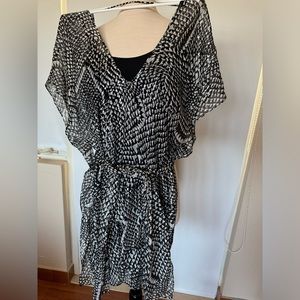 BCBG dress. Size Small. Black, metallic silver.